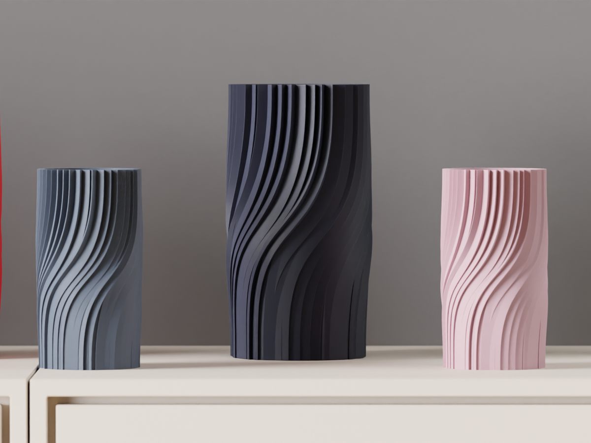 Modern Vase. elegant twisted vase. Beautiful gift — Originaldesign im Einsatz, Abstractia Design. Weitere Beispielfarben/Größen; bestellbare Auswahl und Lieferumfang laut Produktseite.