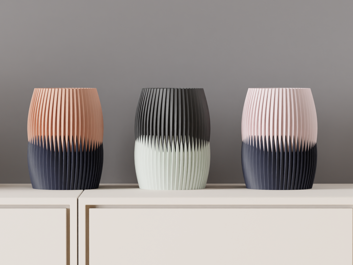 Modern Vase. Two Part Interlocking Vase. — Originaldesign im Einsatz, Abstractia Design. Weitere Beispielfarben/Größen; bestellbare Auswahl und Lieferumfang laut Produktseite.