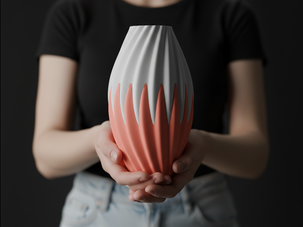 Modern two tone Vase. No AMS required — Originaldesign im Einsatz, Abstractia Design. Weitere Beispielfarben/Größen; bestellbare Auswahl und Lieferumfang laut Produktseite.