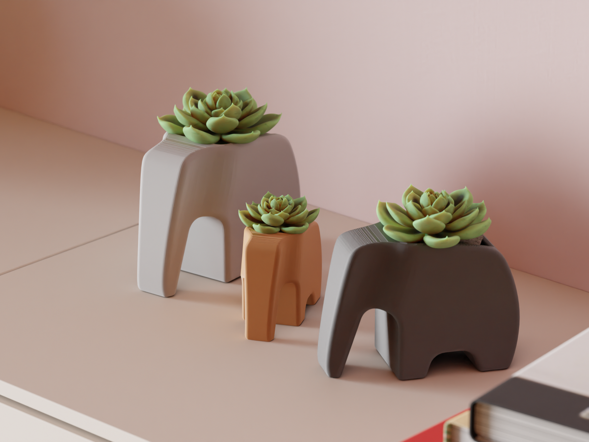 Elephant Plant pot. Great Succulent Planter — Originaldesign im Einsatz, Abstractia Design. Weitere Beispielfarben/Größen; bestellbare Auswahl und Lieferumfang laut Produktseite.