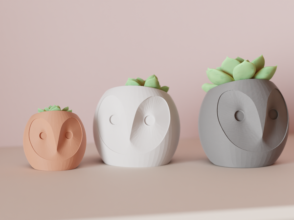 Succulent Plant Pot. Cute Owl Planter. — Originaldesign im Einsatz, Abstractia Design. Weitere Beispielfarben/Größen; bestellbare Auswahl und Lieferumfang laut Produktseite.