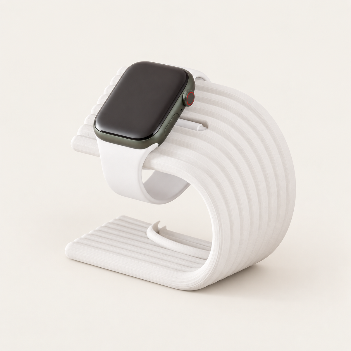 Flow · Apple-Watch-Halter – Elfenbein, Farbvisualisierung; Lieferumfang laut Produktbeschreibung