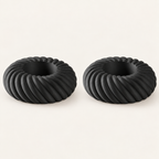 Rope · 2er-Set in Schwarz – zwei identische LED-Teelichthalter, ohne LED-Teelichter. Farbvisualisierung.